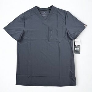 NWT Infinity by Cherokee Scrub Top Mens Medium Pewter Grey CK910A Athletic Fit